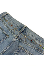 將圖片載入圖庫檢視器 STUGAZI DENIM x CRAWING DEATH BUTTERFLY RHINESTONE DAMAGED DENIM