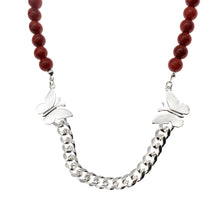 將圖片載入圖庫檢視器 Red Colar Silky Silver Butterfly