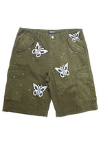 將圖片載入圖庫檢視器 STUGAZI DENIM x CRAWING DEATH BUTTERFLY WORK SHORTS