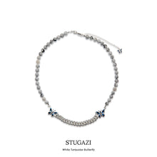 將圖片載入圖庫檢視器 White Turquoise Silver Butterfly