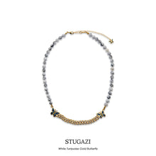 將圖片載入圖庫檢視器 White Turquoise Gold Butterfly