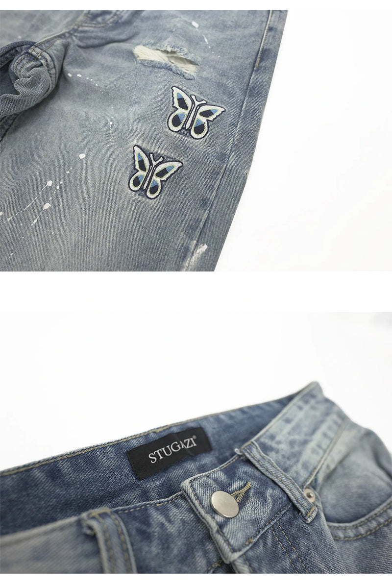 STUGAZI BUTTERFLY PAINT CRASH DENIM – STUGAZI OFFICIAL