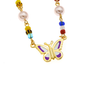 AFRICA Multiple Beads Butterfly Necklace