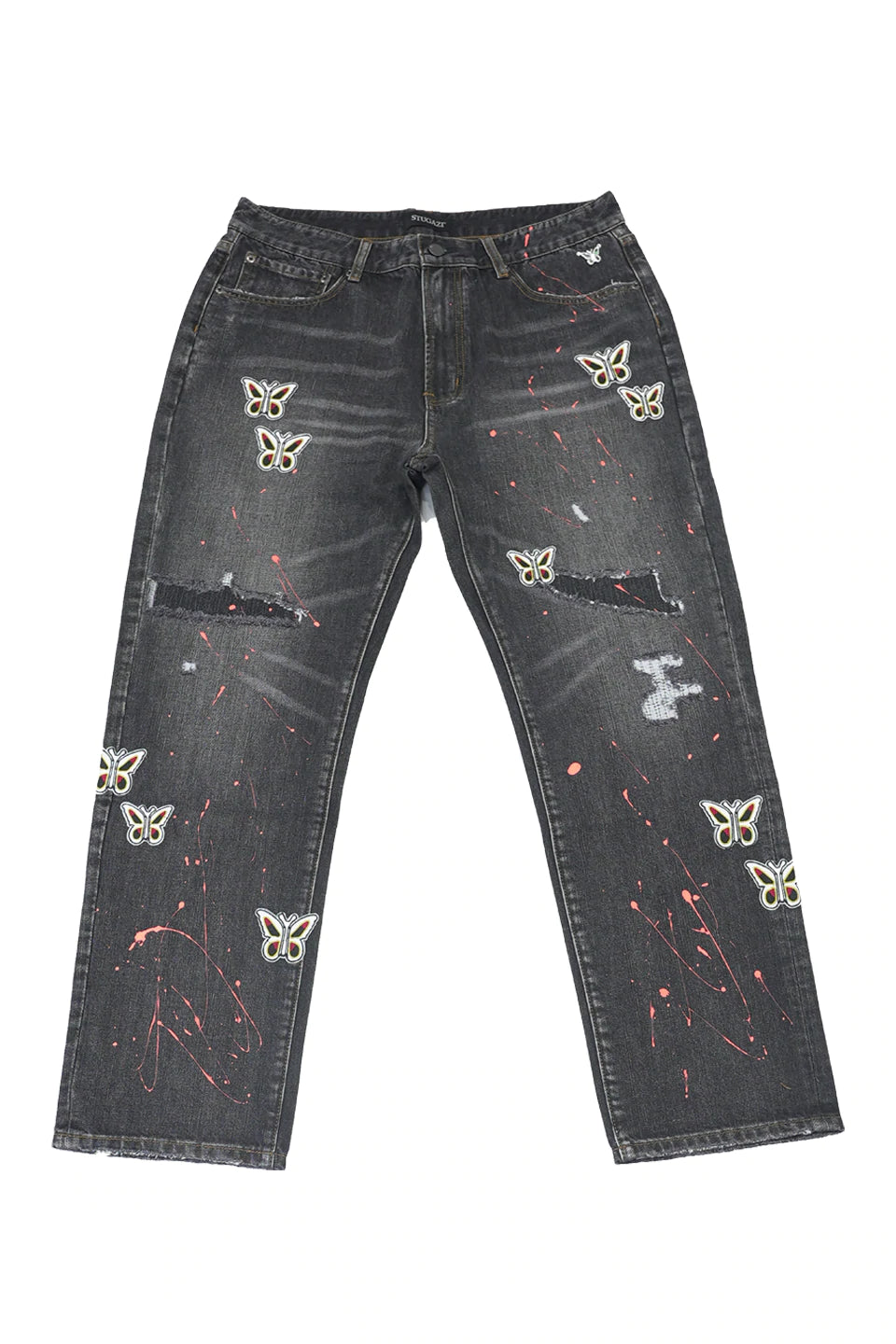 STUGAZI BUTTERFLY PAINT DENIM BLACK – STUGAZI OFFICIAL