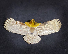 Load image into Gallery viewer, Silver Head 18k Gold Eagel Pendant
