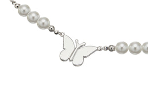 Silky Butterfly Star Angel Silver Necklace