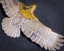 Load image into Gallery viewer, Silver Head 18k Gold Eagel Pendant
