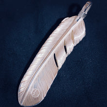 Load image into Gallery viewer, Silver Heart Feather Large Left Side
