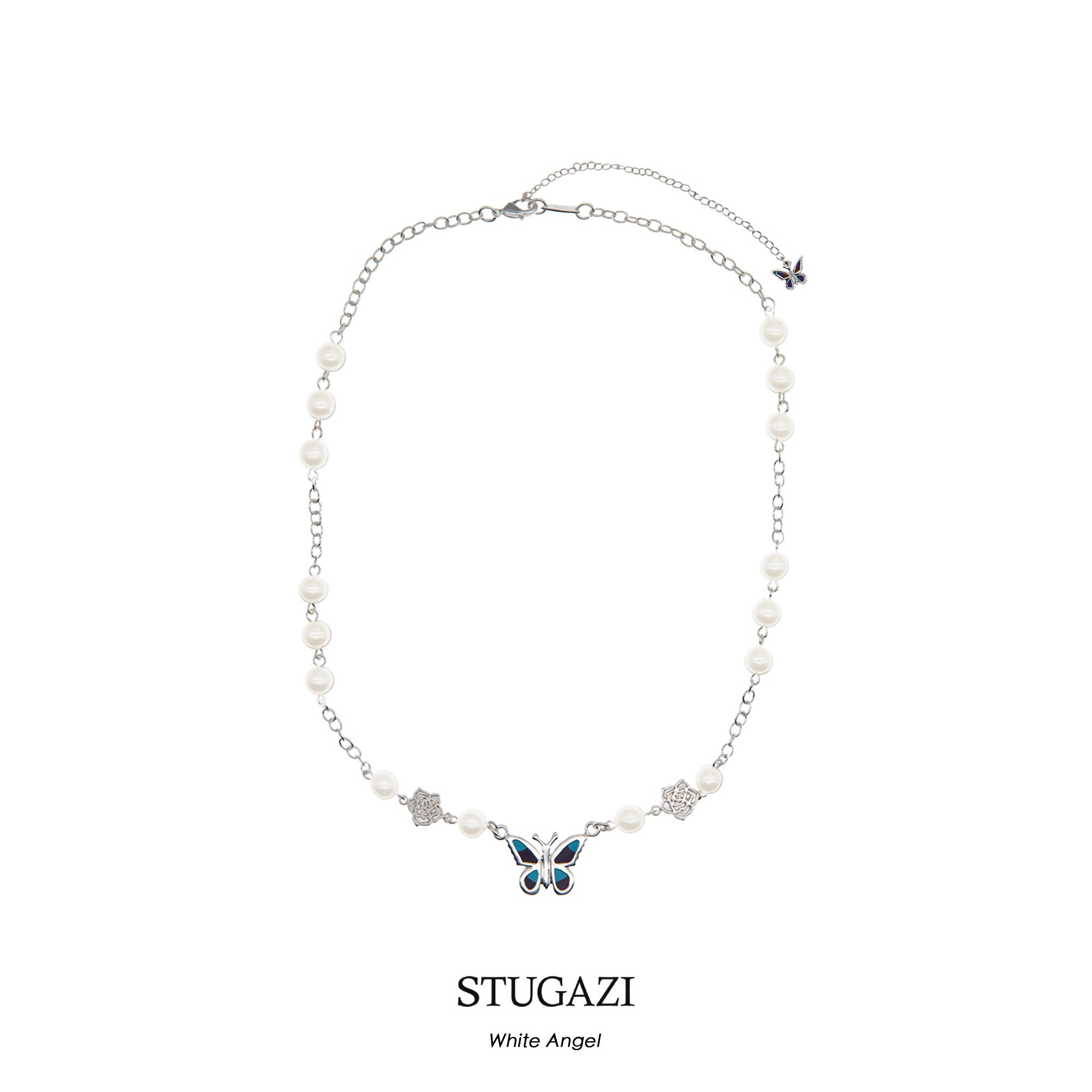 STUGAZI WHITE ANGEL NECKLACE バタフライネックレス - ネックレス