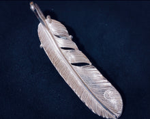 Load image into Gallery viewer, Silver Eagle Claw Feather Large Left Side Pendant
