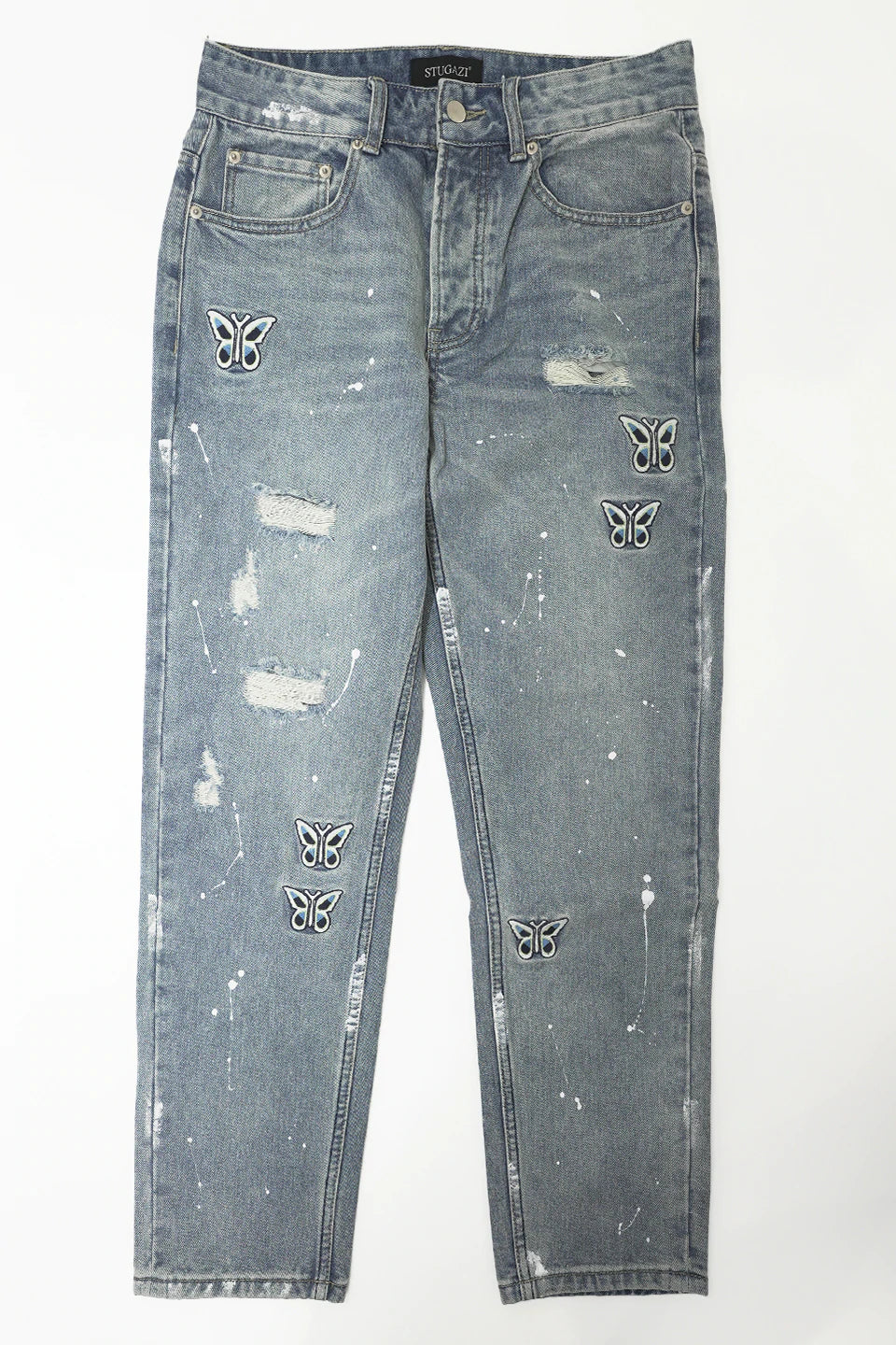 STUGAZI BUTTERFLY PAINT CRASH DENIM